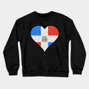 Dominican Jigsaw Puzzle Heart Design - Gift for Dominican With Dominican Republic Roots Crewneck Sweatshirt